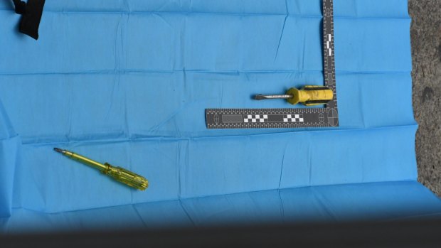 Police also found two screwdrivers in the black Adidas bag allegedly belonging to the student.