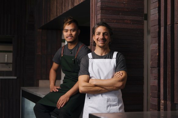 Giovanni Pilu (right) with head chef Rey Ambas of AcquaFresca by Pilu at the Harbord Diggers redevelopment.