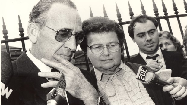 Gary and Grace Lynch, parents of Anita Cobby, pictured leaving court after guilty verdicts were handed down in June 1987 for the five men who killed their daughter. 