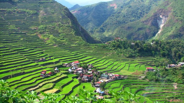 Batad village is located among the rice terraces on Banaue, Philippines.