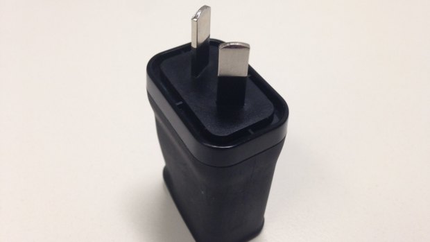The USB charger recalled by Officeworks after the casing around a device melted after overheating.