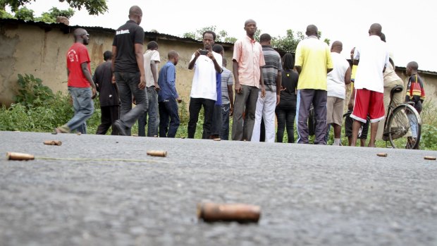Spent bullet casings on the streets of the Nyakabiga neighbourhood of Bujumbura on Saturday.
