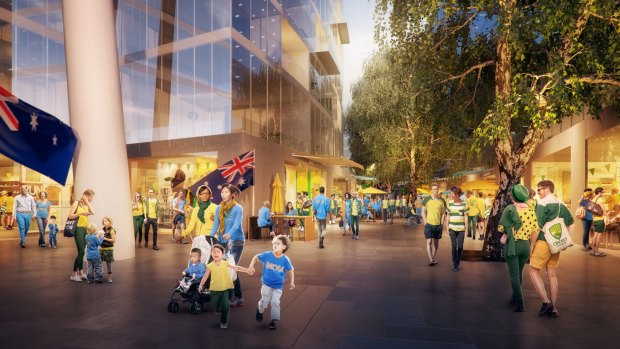 An artist's impression of proposed Manuka Oval redevelopment.