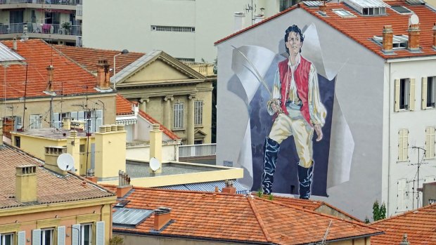 Movie mural in downtown Cannes. 