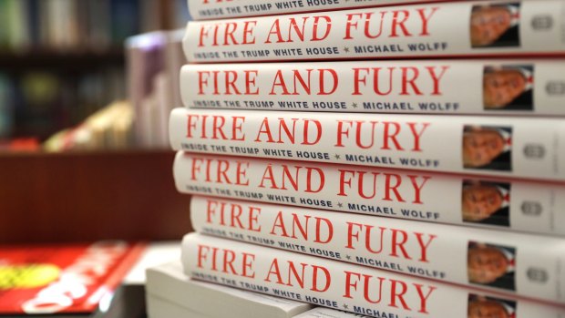 Copies of the book "Fire and Fury: Inside the Trump White House" by Michael Wolff on sale in US bookstores.