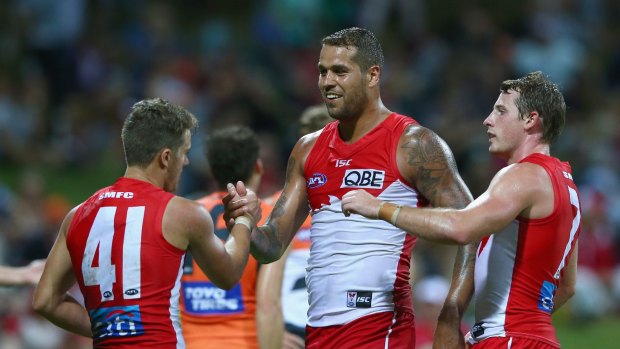 Back in form: Lance Franklin of the Swans.