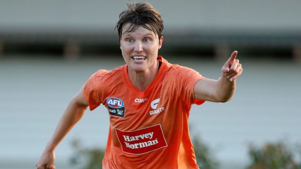 Jess Bibby is hard at work during the pre-season for the GWS Giants.