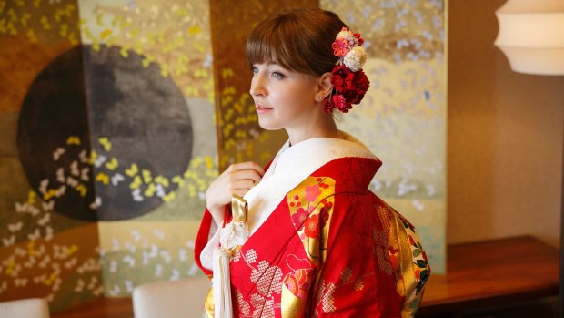 Wedding kimono experience.