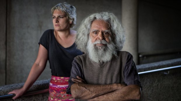 Victorian Senior Australian of the Year,  Jack Charles, pictured with manager Patrice Capogreco.