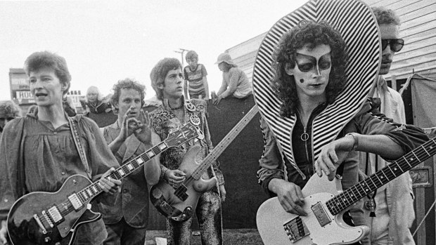 Bob Starkie with fellow Skyhooks members in the heyday of the high collar.