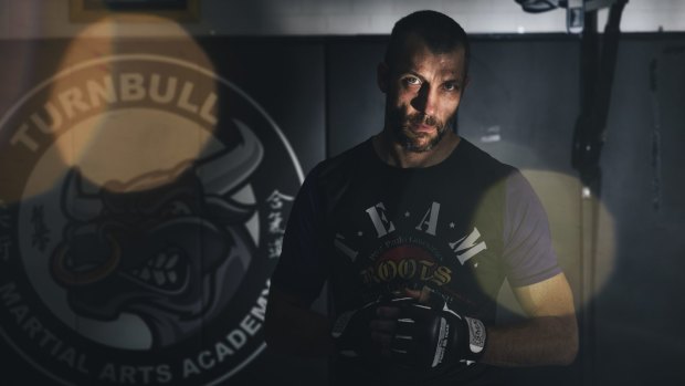Byron Sanders, 40, will compete in his first mixed martial arts fight on the undercard of the Brace 2015 Australian MMA Championship grand final at the AIS Arena on Saturday night.