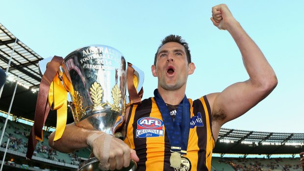 Luke Hodge of the Hawks  after the 2014 AFL Grand Final at the MCG.