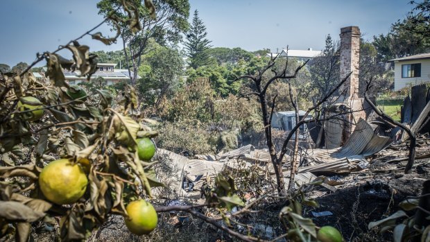 The Wood family home on the corner of Tathra and Bay streets, Tathra razed to the ground in the bushfires.