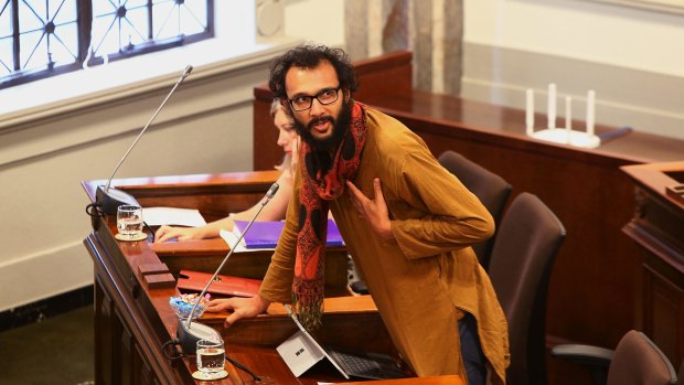 Cr Jonathan Sri also frequently wears scarves in the Brisbane City Council chamber.