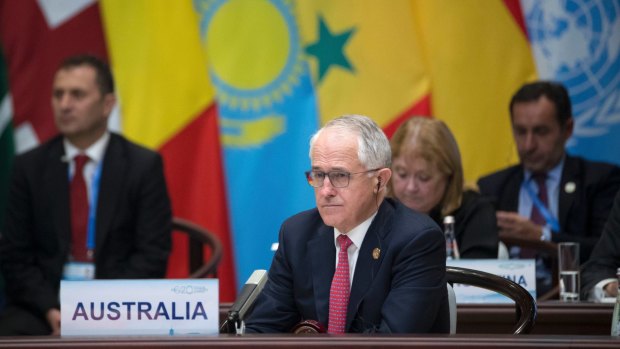 Prime Minister Malcolm Turnbull at the opening ceremony of the G20 Summit in Hangzhou.