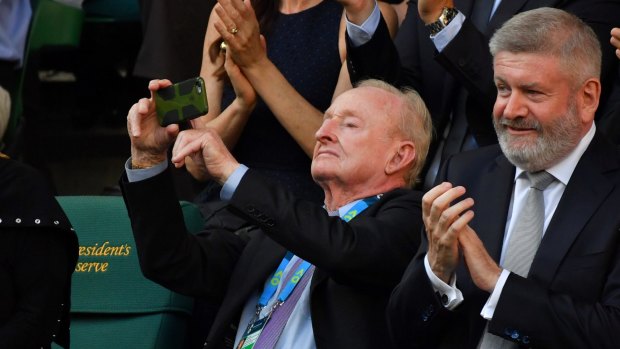 The extraordinary career of Rod Laver,  centre, is being celebrated by the Laver Cup, an annual event that is scheduled for North America next year.