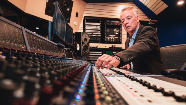 Australian record producer and audio engineer Mark Opitz at the opening of the ANU's new state-of-the-art recording studio at the School of Music.