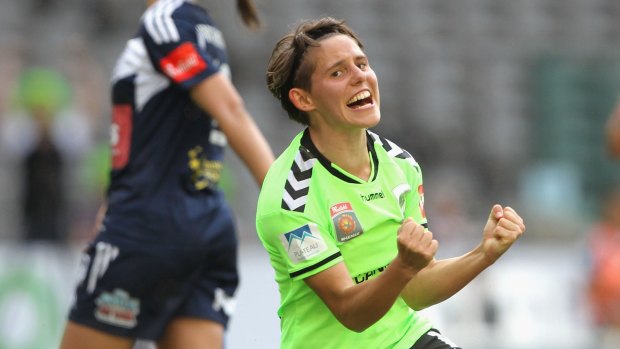 Canberra United striker Ashleigh Sykes took out the W-League's top gong, the Julie Dolan Medal.