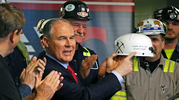 EPA Administrator Scott Pruitt during a visit to Pennsylvania coal mine this week/