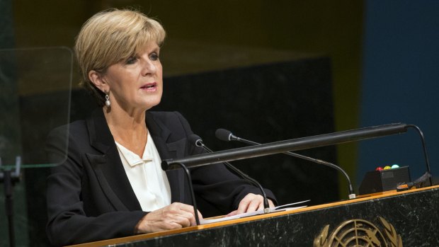Foreign Minister Julie Bishop at the United Nations.
