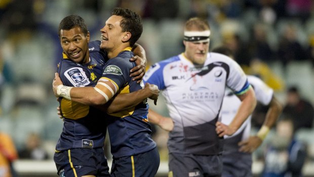 Finals bound: The Brumbies will play in the Super Rugby play-offs next week and early fans will celebrate with free pies and parking.