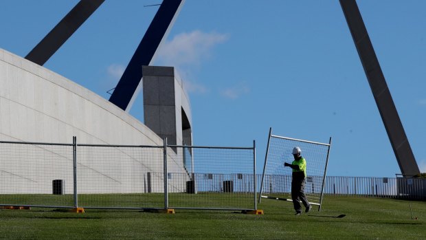 A temporary fence was installed at Parliament House in June.