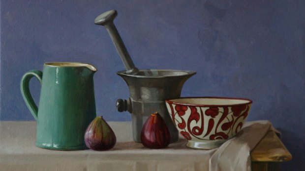 Crispin Akerman, <i>Still life with figs</i>  in <i>Paintings</i> at Beaver Galleries. 