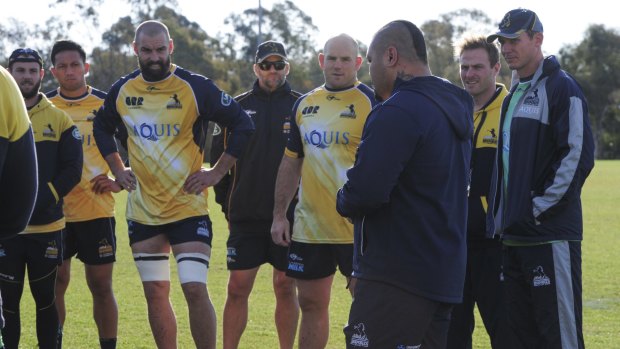 Albert Anae tells Brumbies players he's leaving Canberra to move to Japan.