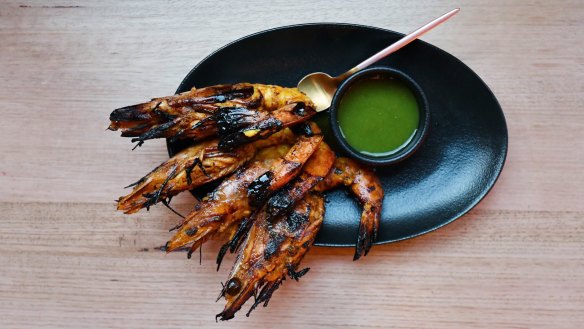 Tandoori prawns.