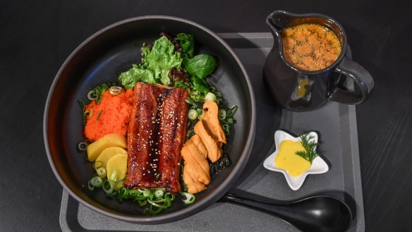 Eel ramen with uni broth.