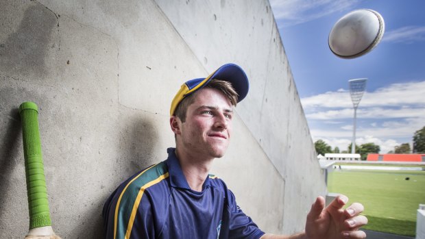 Learning curve: Canberra teenager Mac Wright is attending the inaugural Cricket Australia PRO camp in Brisbane.