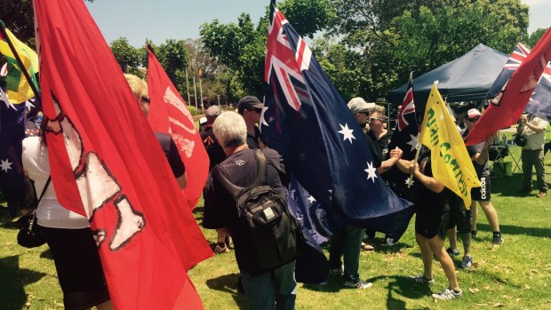 Reclaim Australia members at Parliament House.