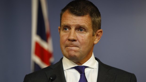 NSW Premier Mike Baird announces his retirement at a press conference on Thursday.