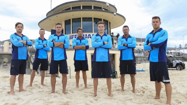 <i>Bondi Rescue's</i> season 11 cast also includes (from left) Chris Emery, Dean Gladstone, Max Ayshford, Anthony Carroll, Ryan Yerbury, Bruce Hopkins and Jackson Doolan.