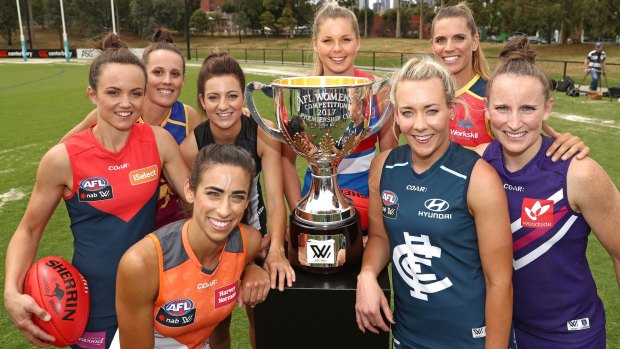 Finally it's real: The AFLW premiership cup. 