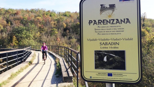  Sabadin viaduct on the Parenzana rail trail, Croatia. 