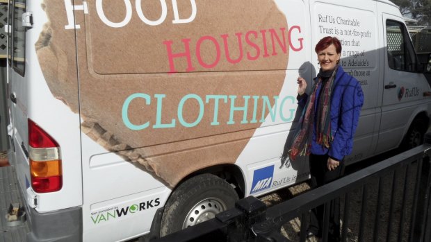 Helping hand: Aileen Jefferis with a van Ruf Us, the charity she founded, uses to assist the homeless.