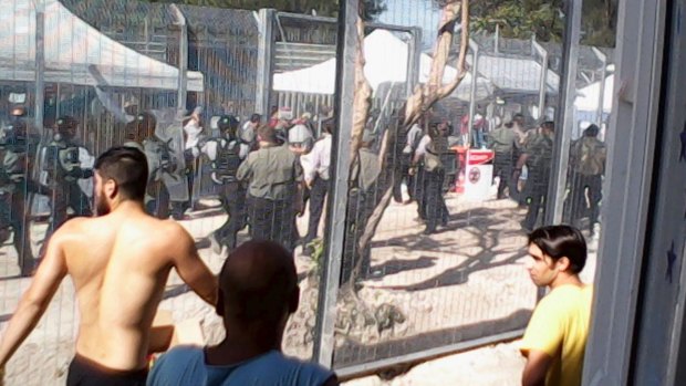 Rioting at the Manus Island detention centre in January.