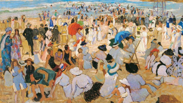 Manly Beach – Summer is Here (detail), 1913,
by Ethel Carrick Fox. 
