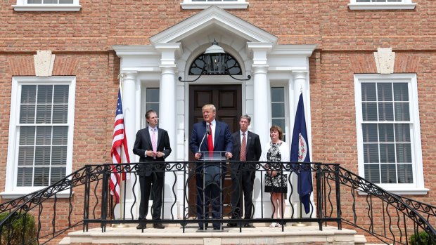 Donald Trump at the grand opening of the Albemarle Estate at Trump Winery Charlottesville on Tuesday.