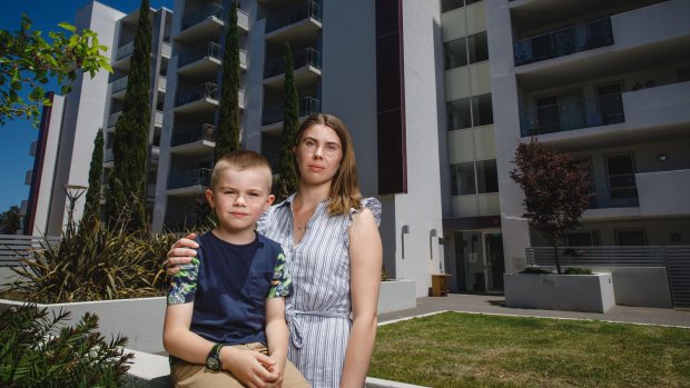 Nurse Hannah Page and her son Hamish are one of hundreds of people flocking to Canberra looking for a place to live.