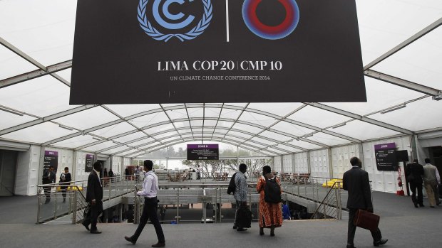 Global concern: People at the UN Climate Change Conference in Lima.