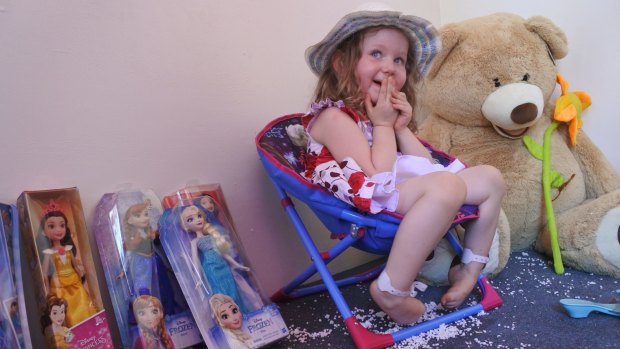 Annabelle Potts inside her new castle-shaped "princess playground".