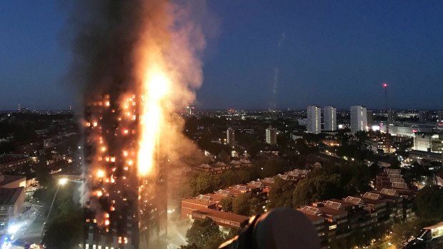 The fire quickly took hold of the 24-storey building.