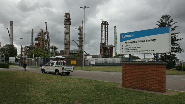 Orica Kooragang Island ammonia plant, one of the nation's largest gas users. 