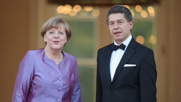 German Chancellor Angela Merkel and her husband Joachim Sauer on June 24, 2015 in Berlin, Germany. 