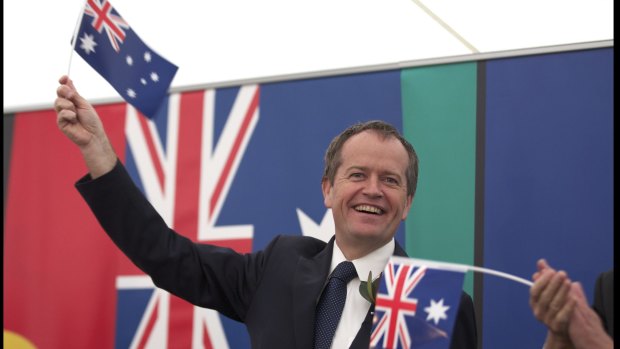 Opposition Leader Bill Shorten attending an Australia Day ceremony.