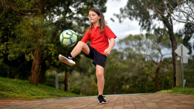 Mount Eliza student Jess, 9, finds shorts a lot more practical than dresses and wears them to school each day.. 