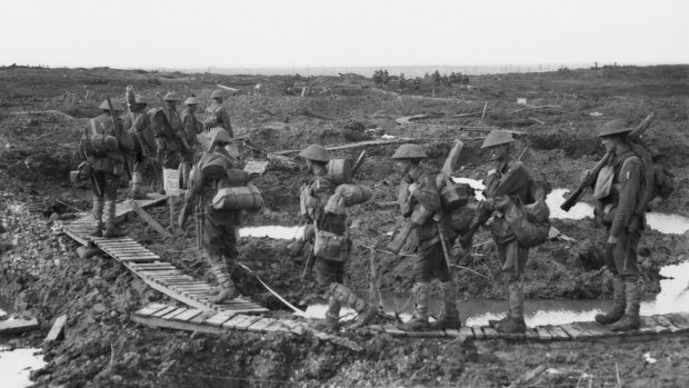 Troops of the 5th Division during the Battle of Passchendaele.