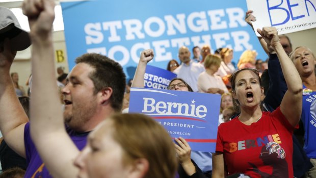 Supporters of both Clinton and Sanders made up the crowd in New Hampshire.